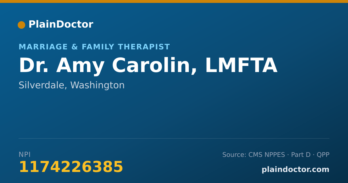 Shareable card for Amy Carolin, LMFTA - Marriage & Family Therapist, Silverdale, WA