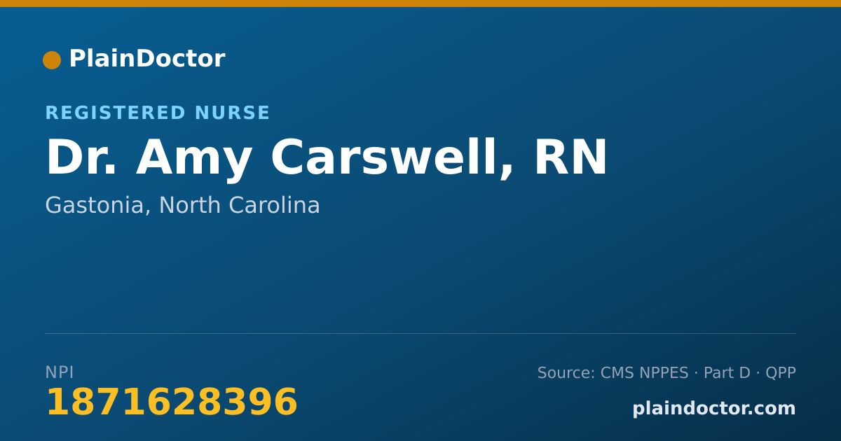 Shareable card for Amy Carswell, RN - Registered Nurse, Gastonia, NC