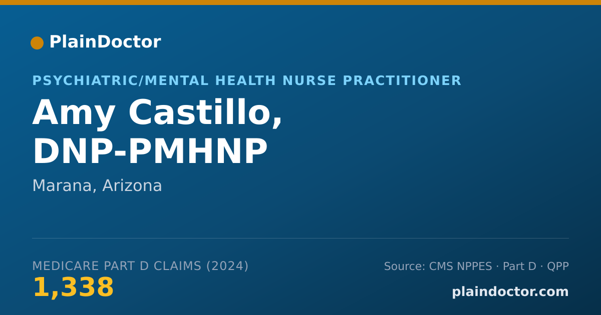 Shareable card for Amy Castillo, DNP-PMHNP - Psychiatric/Mental Health Nurse Practitioner, Marana, AZ