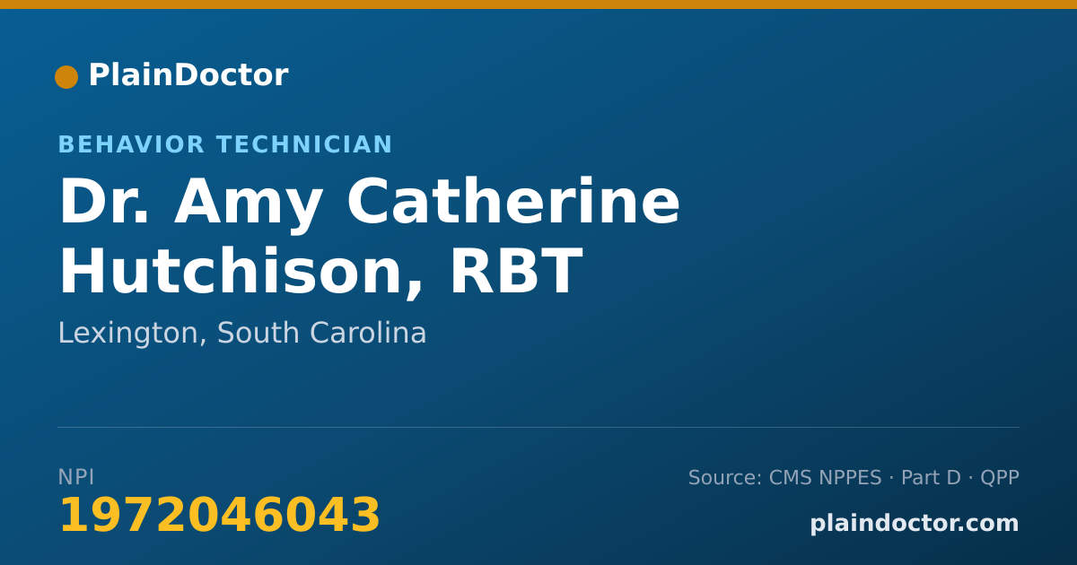 Shareable card for Amy Catherine Hutchison, RBT - Behavior Technician, Lexington, SC