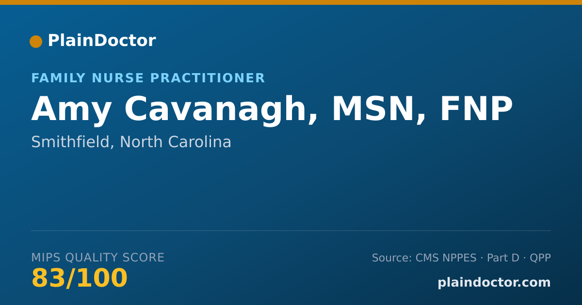 Shareable card for Amy Cavanagh, MSN, FNP - Nurse Practitioner, Smithfield, NC