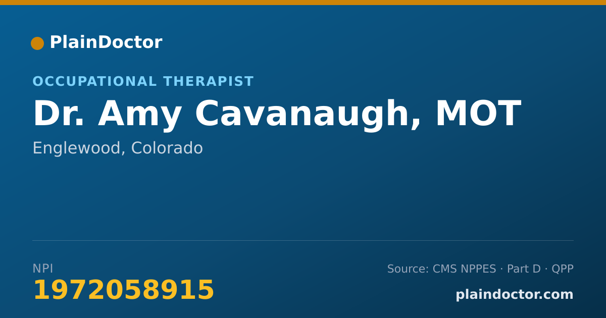 Shareable card for Amy Cavanaugh, MOT - Occupational Therapist, Englewood, CO