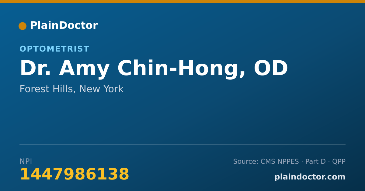 Shareable card for Amy Chin-Hong, OD - Optometrist, Forest Hills, NY
