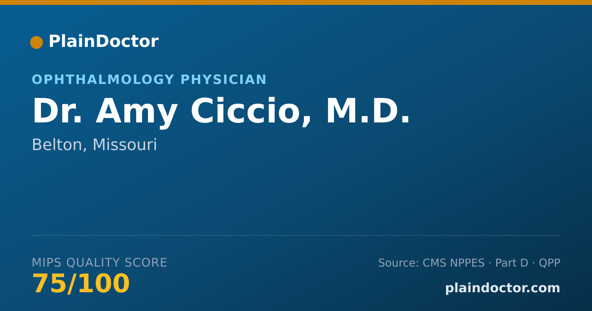 Shareable card for Amy Ciccio, M.D. - Ophthalmology Physician, Belton, MO