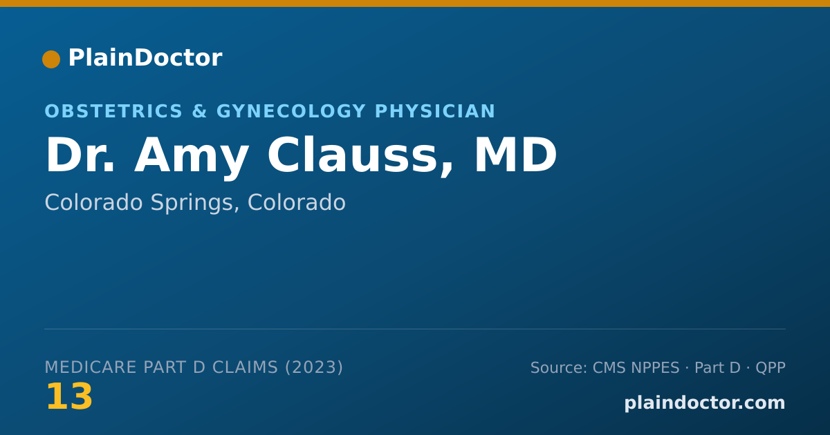 Shareable card for Amy Clauss, MD - Obstetrics & Gynecology Physician, Colorado Springs, CO