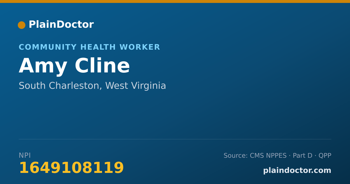 Shareable card for Amy Cline - Community Health Worker, South Charleston, WV