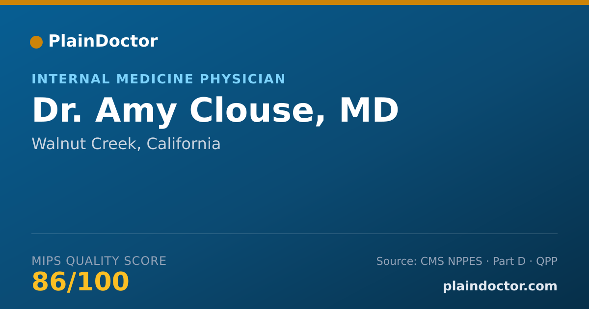 Shareable card for Amy Clouse, MD - Internal Medicine Physician, Walnut Creek, CA