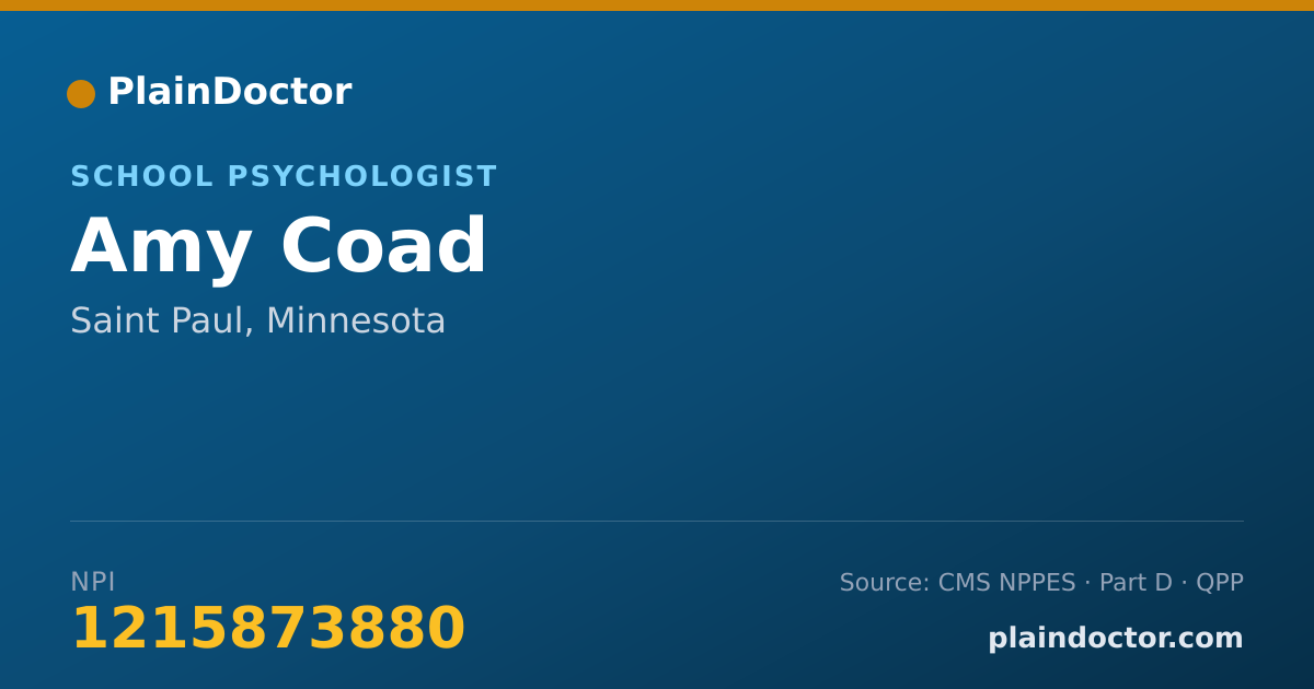 Shareable card for Amy Coad - School Psychologist, Saint Paul, MN