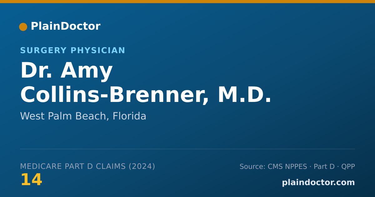 Shareable card for Amy Collins-Brenner, M.D. - Surgery Physician, West Palm Beach, FL