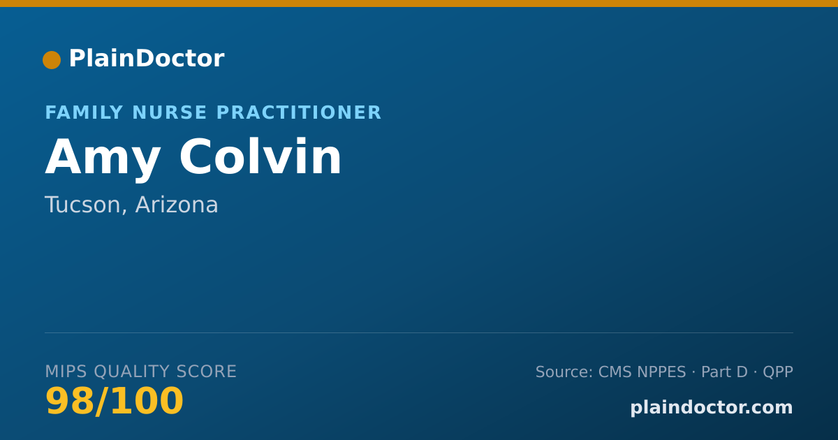 Shareable card for Amy Colvin - Family Nurse Practitioner, Tucson, AZ