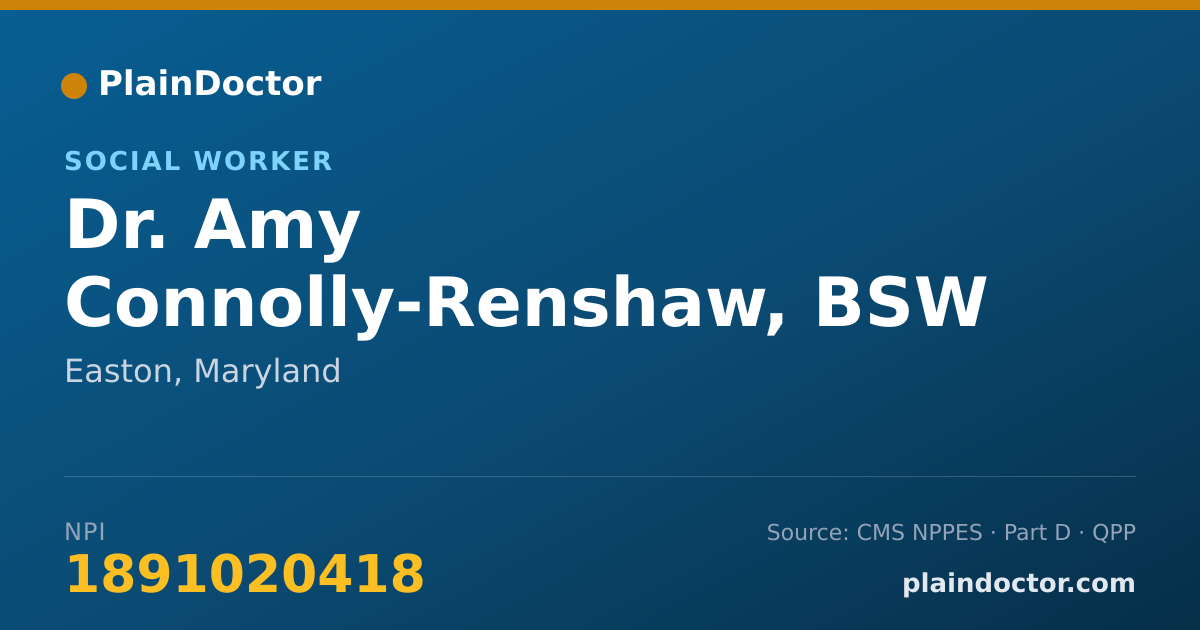 Shareable card for Amy Connolly-Renshaw, BSW - Social Worker, Easton, MD