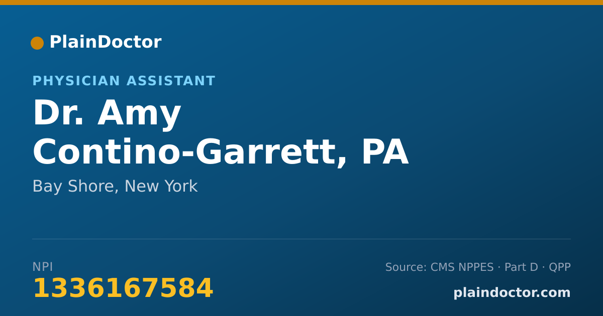 Shareable card for Amy Contino-Garrett, PA - Physician Assistant, Bay Shore, NY