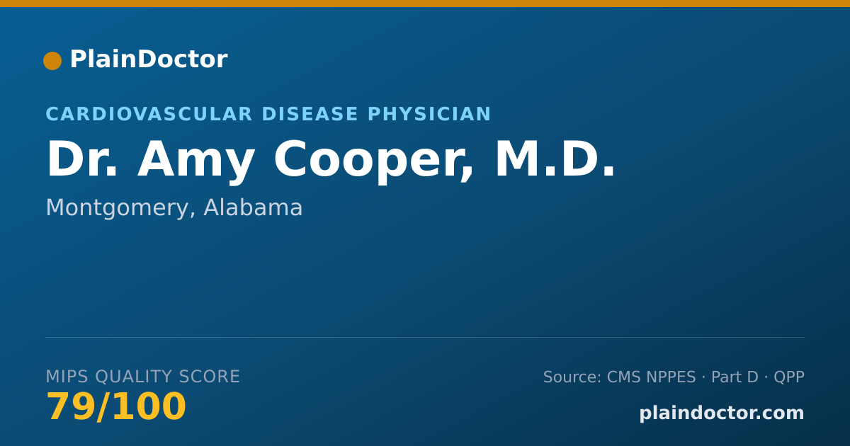 Shareable card for Amy Cooper, M.D. - Cardiovascular Disease Physician, Montgomery, AL