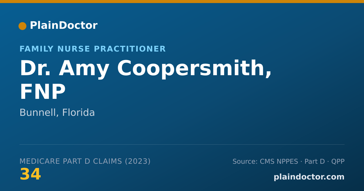 Shareable card for Amy Coopersmith, FNP - Family Nurse Practitioner, Bunnell, FL