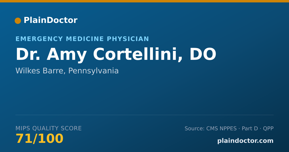 Shareable card for Amy Cortellini, DO - Emergency Medicine Physician, Wilkes Barre, PA