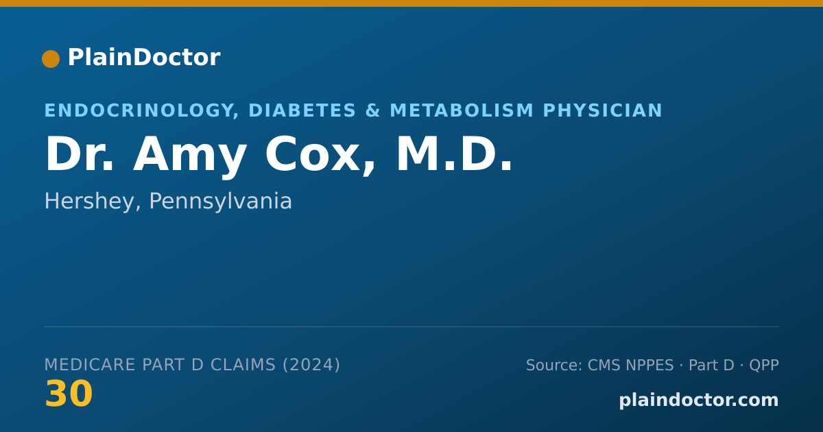 Shareable card for Amy Cox, M.D. - Endocrinology, Diabetes & Metabolism Physician, Hershey, PA
