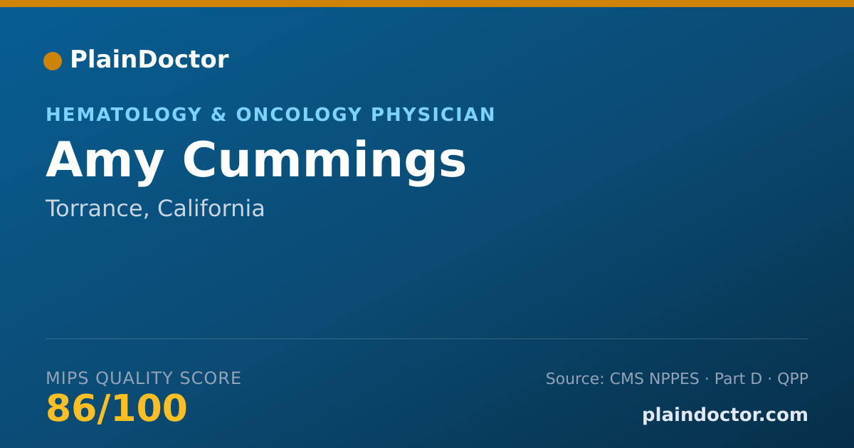Shareable card for Amy Cummings - Hematology & Oncology Physician, Torrance, CA