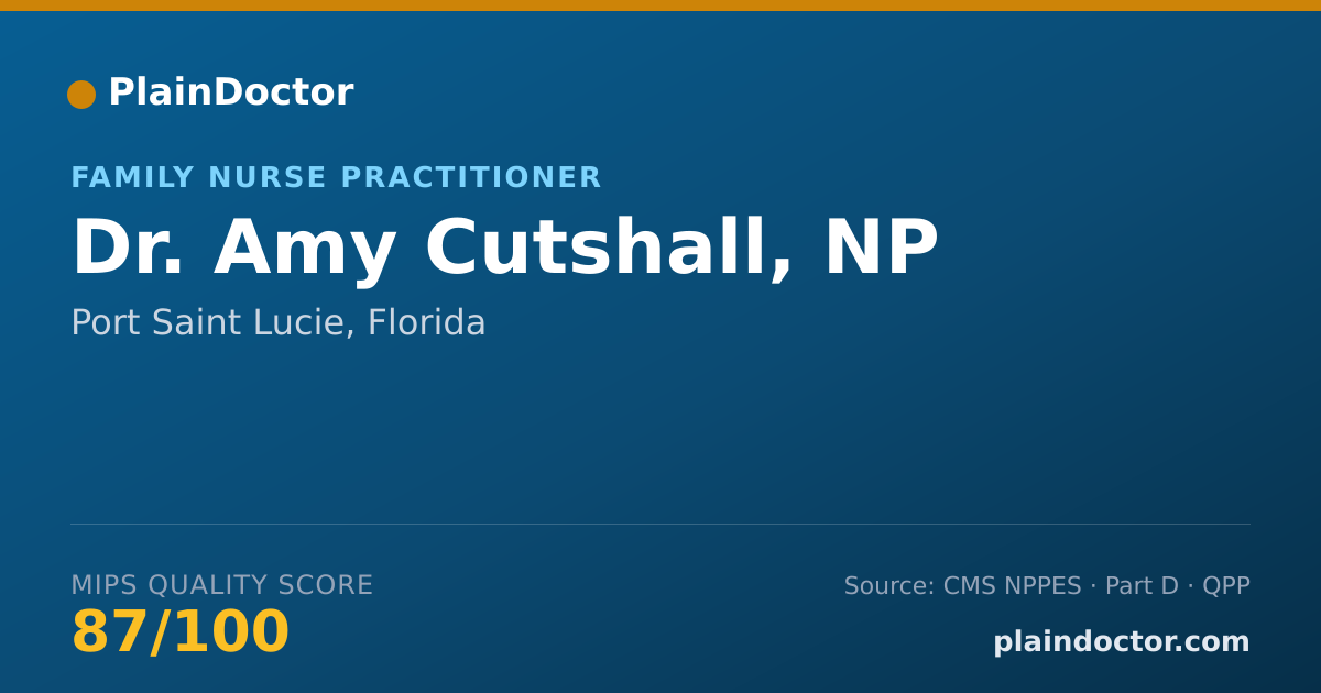 Shareable card for Amy Cutshall, NP - Family Nurse Practitioner, Port Saint Lucie, FL