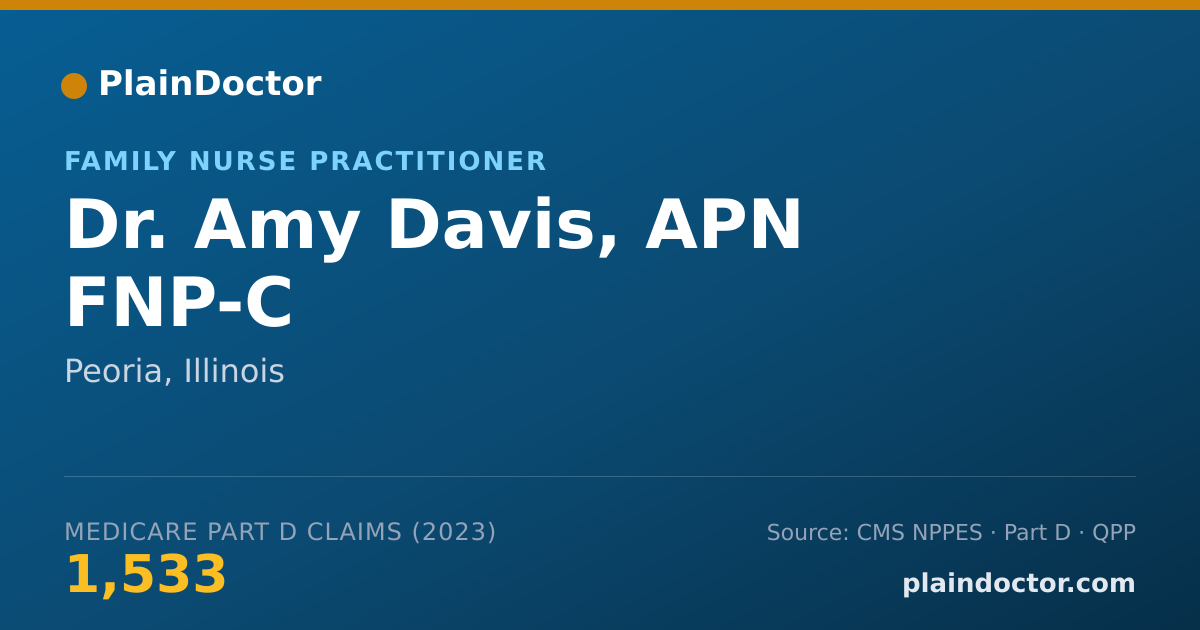 Shareable card for Amy Davis, APN FNP-C - Family Nurse Practitioner, Peoria, IL