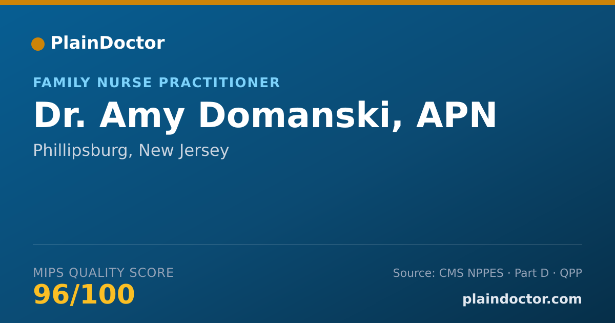 Shareable card for Amy Domanski, APN - Family Nurse Practitioner, Phillipsburg, NJ