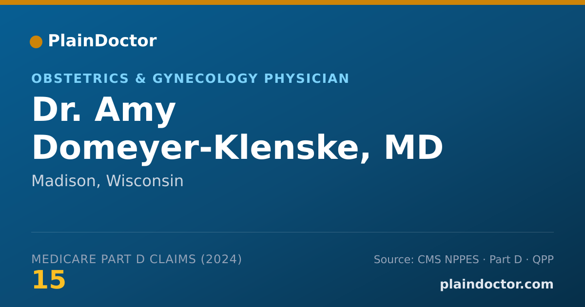 Shareable card for Amy Domeyer-Klenske, MD - Obstetrics & Gynecology Physician, Madison, WI