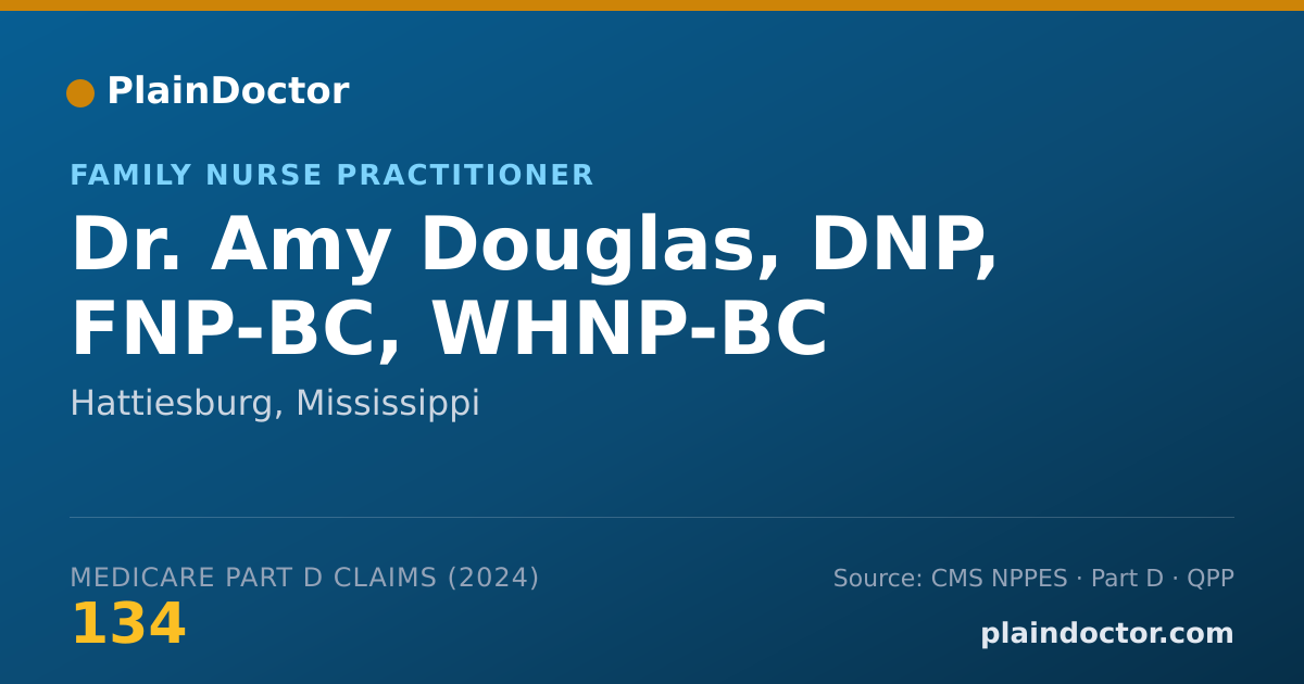 Shareable card for Amy Douglas, DNP, FNP-BC, WHNP-BC - Women's Health Nurse Practitioner, Hattiesburg, MS
