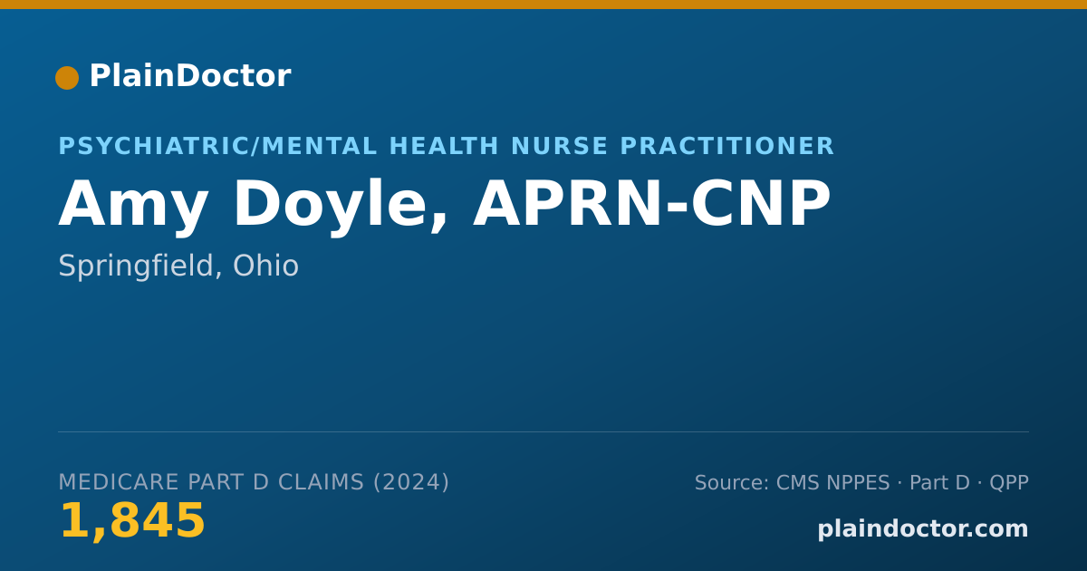Shareable card for Amy Doyle, APRN-CNP - Psychiatric/Mental Health Nurse Practitioner, Springfield, OH