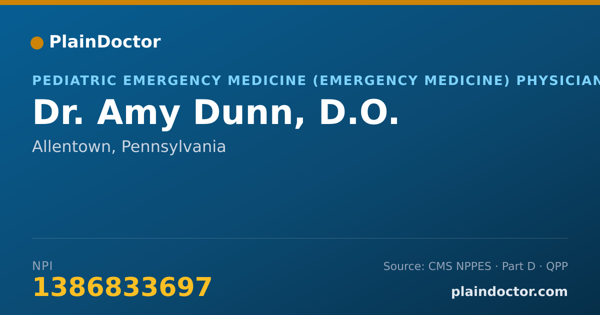 Shareable card for Amy Dunn, D.O. - Pediatric Emergency Medicine (Emergency Medicine) Physician, Allentown, PA