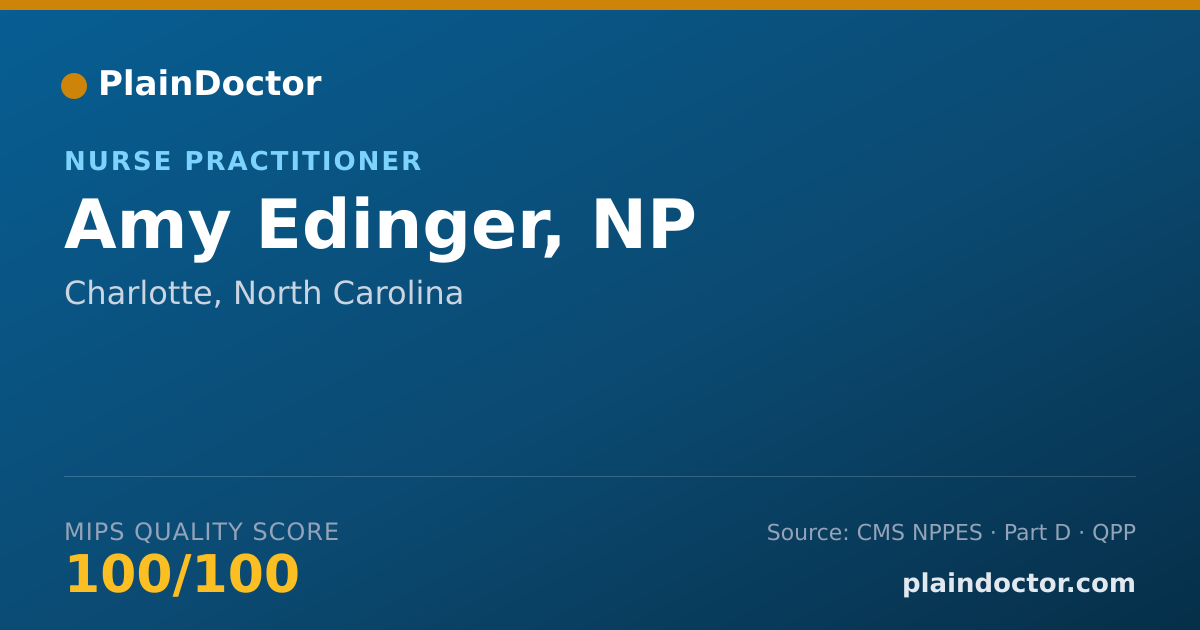 Shareable card for Amy Edinger, NP - Nurse Practitioner, Charlotte, NC