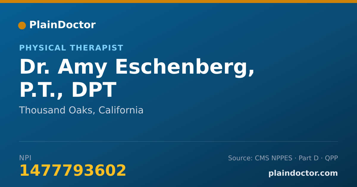 Shareable card for Amy Eschenberg, P.T., DPT - Physical Therapist, Thousand Oaks, CA