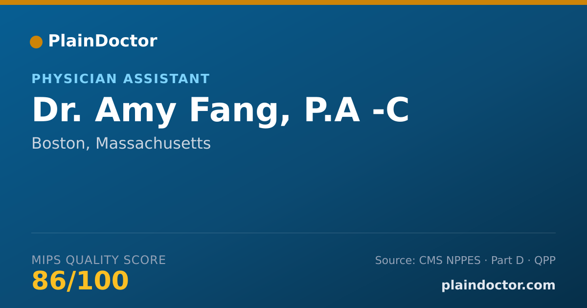 Shareable card for Amy Fang, P.A -C - Physician Assistant, Boston, MA