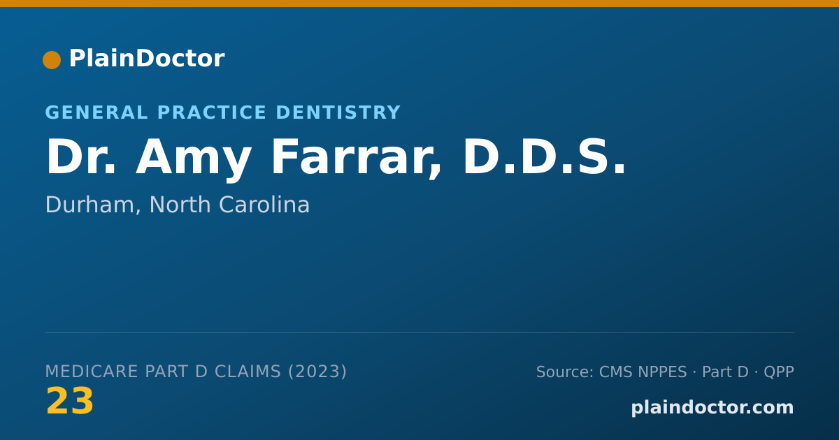 Shareable card for Amy Farrar, D.D.S. - General Practice Dentistry, Durham, NC