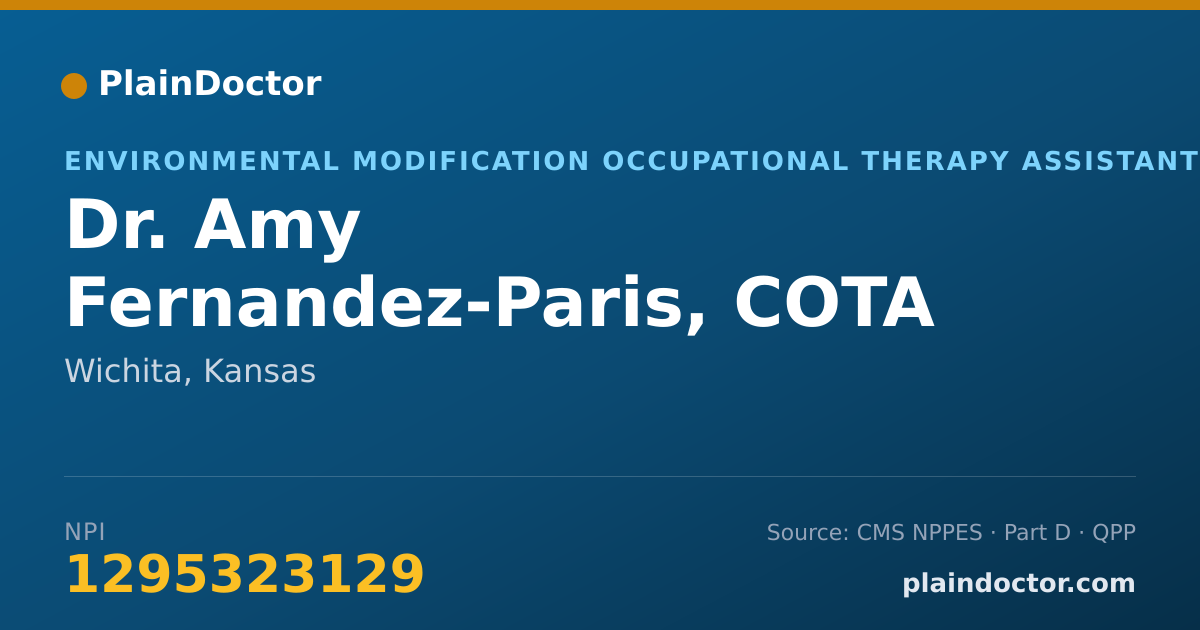 Shareable card for Amy Fernandez-Paris, COTA - Environmental Modification Occupational Therapy Assistant, Wichita, KS