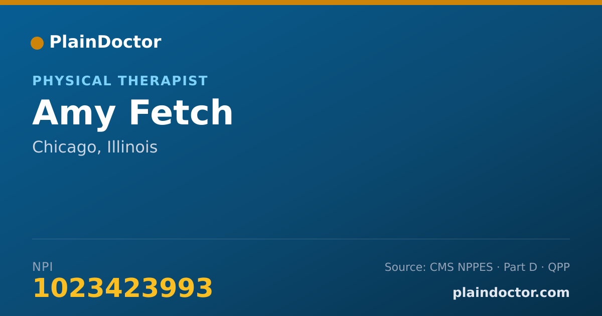 Shareable card for Amy Fetch - Physical Therapist, Chicago, IL