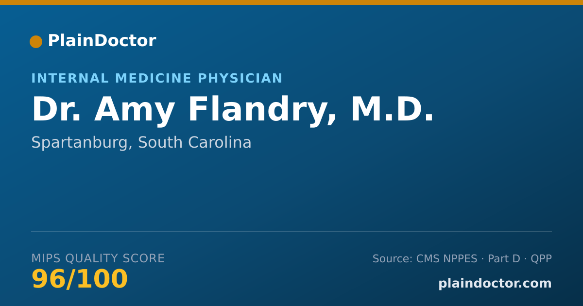 Shareable card for Amy Flandry, M.D. - Internal Medicine Physician, Spartanburg, SC