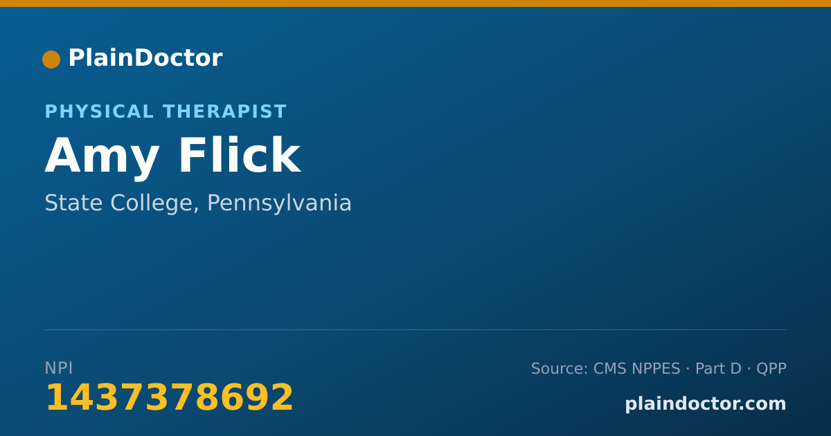 Shareable card for Amy Flick - Physical Therapist, State College, PA