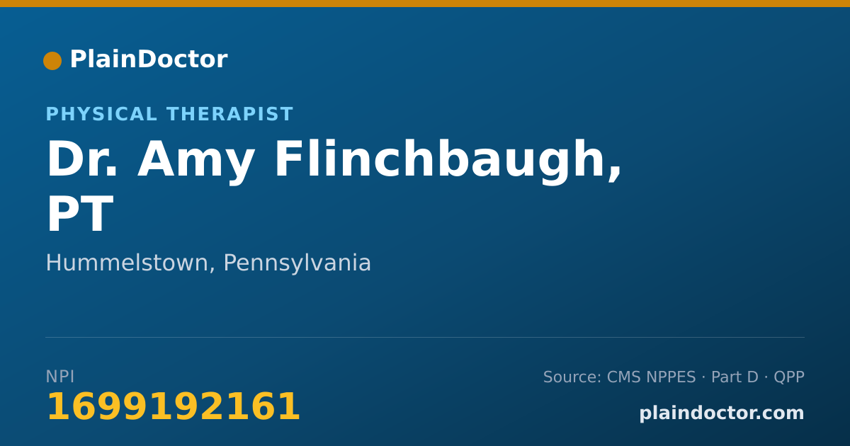 Shareable card for Amy Flinchbaugh, PT - Physical Therapist, Hummelstown, PA