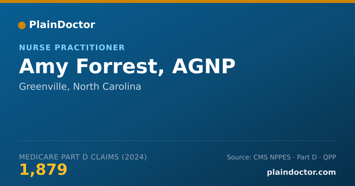 Shareable card for Amy Forrest, AGNP - Nurse Practitioner, Greenville, NC