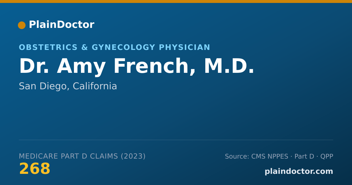 Shareable card for Amy French, M.D. - Obstetrics & Gynecology Physician, San Diego, CA