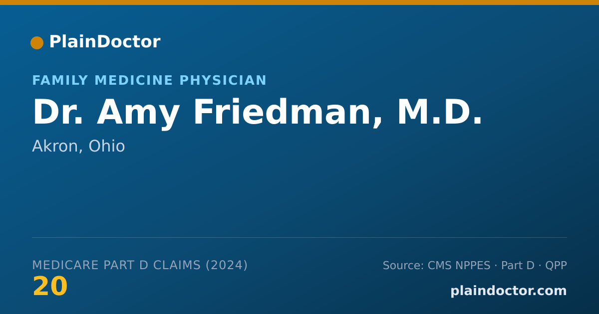 Shareable card for Amy Friedman, M.D. - Family Medicine Physician, Akron, OH