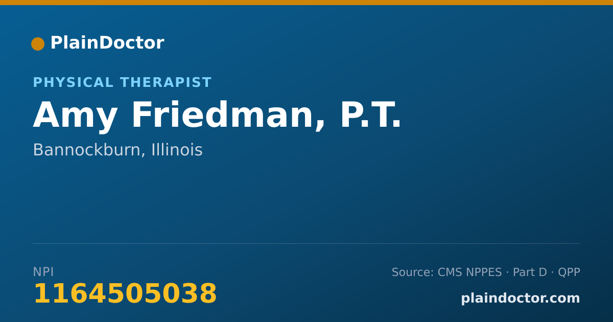 Shareable card for Amy Friedman, P.T. - Physical Therapist, Bannockburn, IL