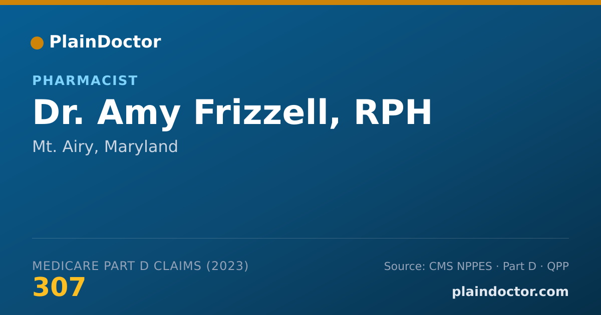 Shareable card for Amy Frizzell, RPH - Pharmacist, Mt. Airy, MD