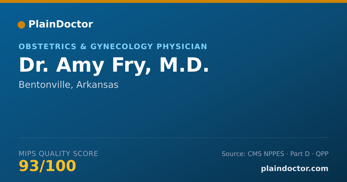 Shareable card for Amy Fry, M.D. - Obstetrics & Gynecology Physician, Bentonville, AR