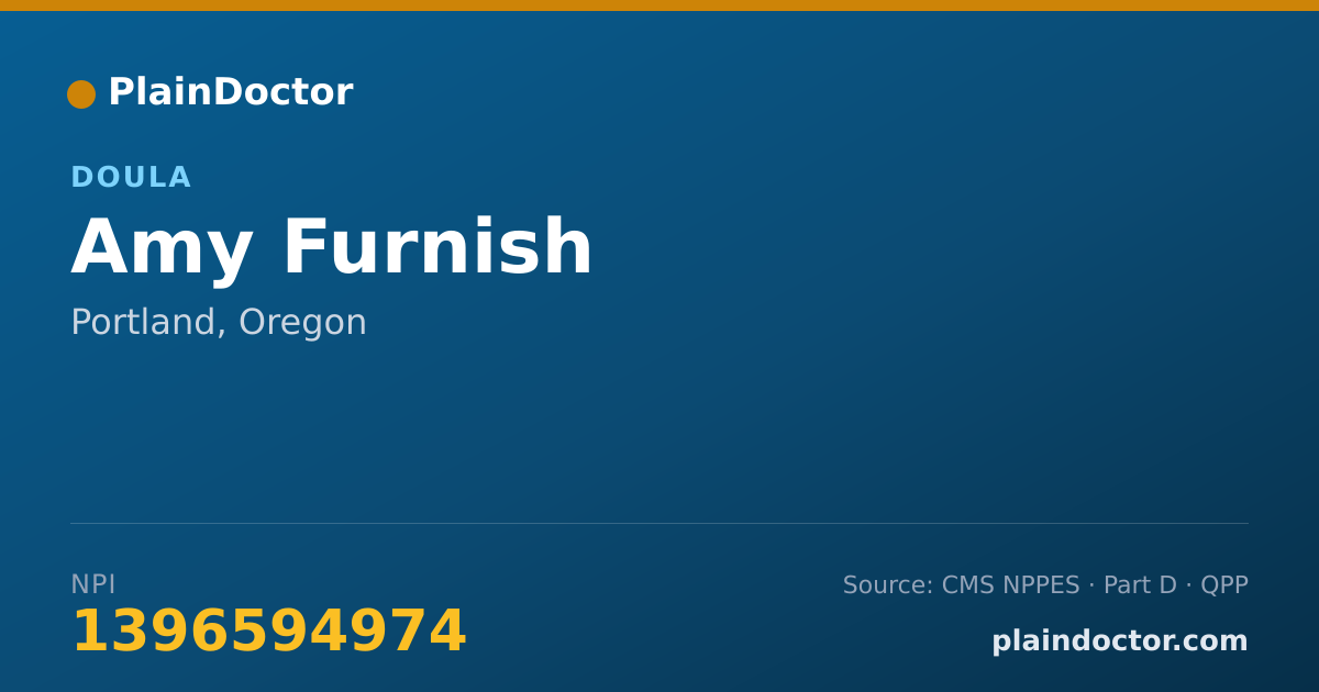 Shareable card for Amy Furnish - Doula, Portland, OR