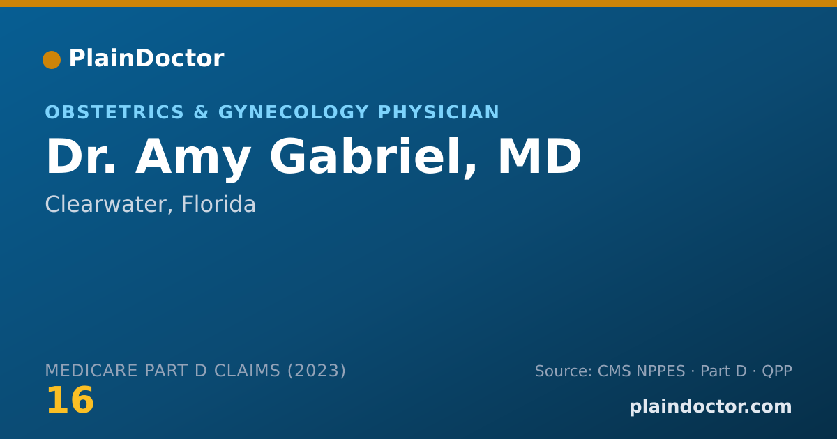 Shareable card for Amy Gabriel, MD - Obstetrics & Gynecology Physician, Clearwater, FL
