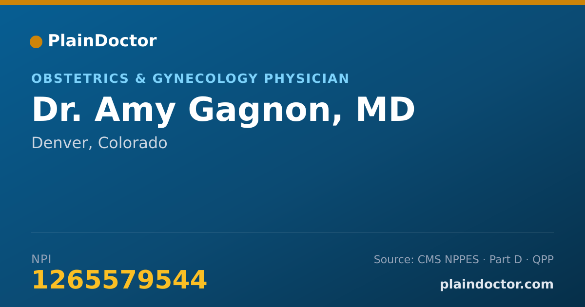 Shareable card for Amy Gagnon, MD - Obstetrics & Gynecology Physician, Denver, CO