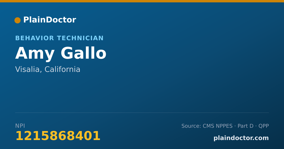 Shareable card for Amy Gallo - Behavior Technician, Visalia, CA