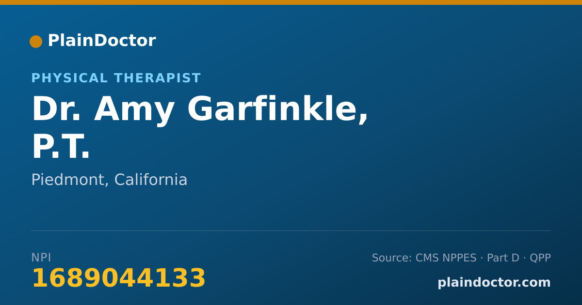 Shareable card for Amy Garfinkle, P.T. - Physical Therapist, Piedmont, CA
