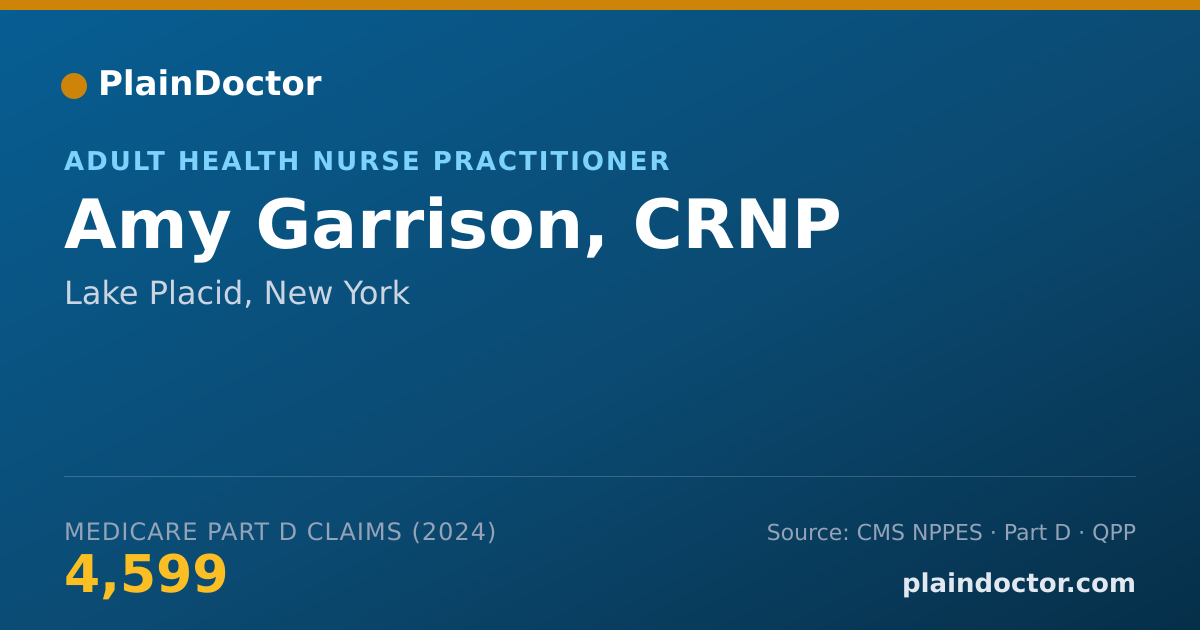 Shareable card for Amy Garrison, CRNP - Adult Health Nurse Practitioner, Lake Placid, NY