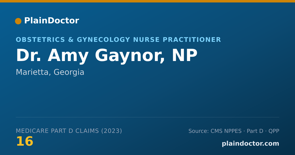 Shareable card for Amy Gaynor, NP - Obstetrics & Gynecology Nurse Practitioner, Marietta, GA